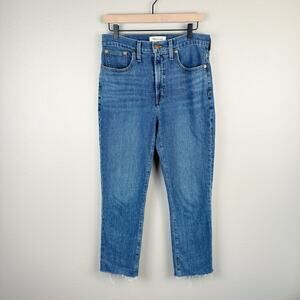 Madewell Jeans Womens 28 The Perfect Vintage Jean High Rise Medium Wash Raw Hem